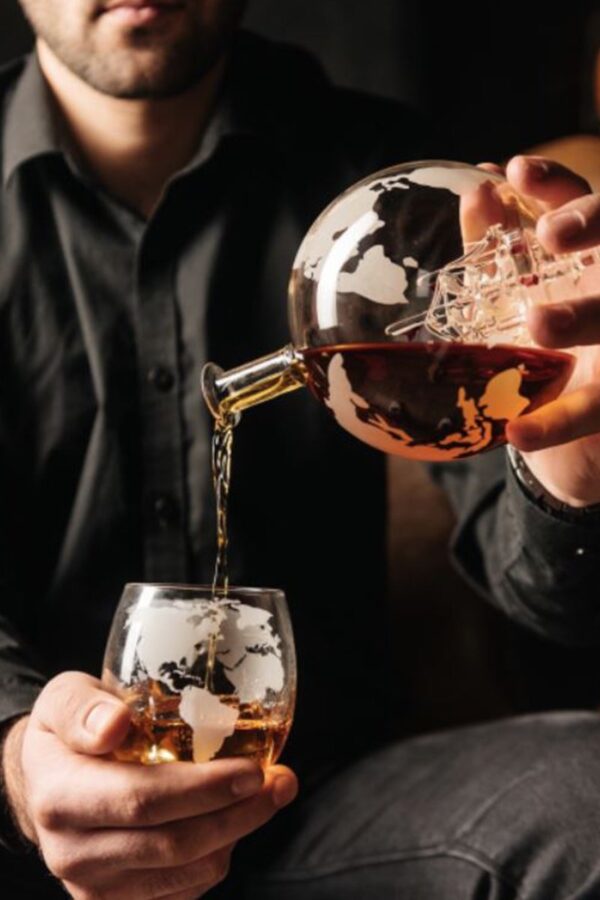 Glass Globe Decanter Set
