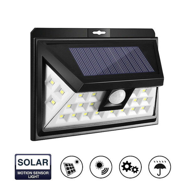 Wide Angle Solar-Powered Outdoor Motion Sensor Security Light
